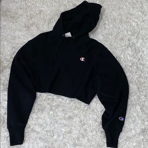 cropped champion hoodie size small